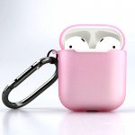 Wholesale Premium TPU Cover and Skin for Apple Airpods Charging Case with Hook Clip (Pink)